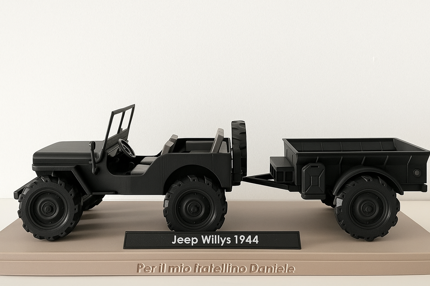 Modellino Jeep Willys 1944 con Rimorchio