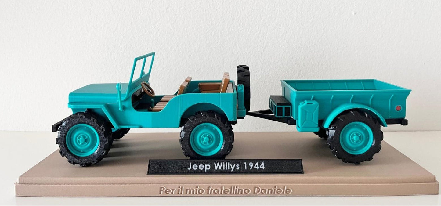 Modellino Jeep Willys 1944 con Rimorchio